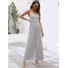 image:imageANRABESS Women V Neck Spaghetti Strap Wide Leg Dressy Jumpsuits 2026 Summer Casual One Piece Jumper Romper Outfits amp PocketsLight Grey