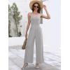 image:imageANRABESS Women V Neck Spaghetti Strap Wide Leg Dressy Jumpsuits 2026 Summer Casual One Piece Jumper Romper Outfits amp PocketsLight Grey