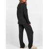 image:imageANRABESS Womens 2 Piece Lounge Pajama Sets Ribbed Knit Long Sleeve Tunic Tops Matching Pants Casual Fall Sleepwear OutfitsBlack