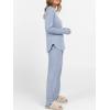 image:imageANRABESS Womens 2 Piece Lounge Pajama Sets Ribbed Knit Long Sleeve Tunic Tops Matching Pants Casual Fall Sleepwear OutfitsBlue