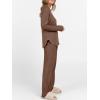 image:imageANRABESS Womens 2 Piece Lounge Pajama Sets Ribbed Knit Long Sleeve Tunic Tops Matching Pants Casual Fall Sleepwear OutfitsBrown