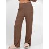 image:imageANRABESS Womens 2 Piece Lounge Pajama Sets Ribbed Knit Long Sleeve Tunic Tops Matching Pants Casual Fall Sleepwear OutfitsBrown