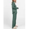 image:imageANRABESS Womens 2 Piece Lounge Pajama Sets Ribbed Knit Long Sleeve Tunic Tops Matching Pants Casual Fall Sleepwear OutfitsGreen