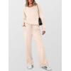 image:imageANRABESS Womens 2 Piece Lounge Sets Casual Travel Outfits Wide Leg Tracksuit Sweatsuits Matching Set 2026 Fall ClothesApricot