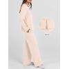 image:imageANRABESS Womens 2 Piece Lounge Sets Casual Travel Outfits Wide Leg Tracksuit Sweatsuits Matching Set 2026 Fall ClothesApricot