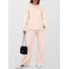 image:imageANRABESS Womens 2 Piece Lounge Sets Casual Travel Outfits Wide Leg Tracksuit Sweatsuits Matching Set 2026 Fall ClothesApricot