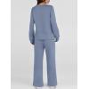 image:imageANRABESS Womens 2 Piece Lounge Sets Casual Travel Outfits Wide Leg Tracksuit Sweatsuits Matching Set 2026 Fall ClothesBlue