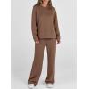 image:imageANRABESS Womens 2 Piece Lounge Sets Casual Travel Outfits Wide Leg Tracksuit Sweatsuits Matching Set 2026 Fall ClothesBrown