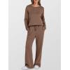 image:imageANRABESS Womens 2 Piece Lounge Sets Casual Travel Outfits Wide Leg Tracksuit Sweatsuits Matching Set 2026 Fall ClothesBrown