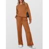 image:imageANRABESS Womens 2 Piece Lounge Sets Casual Travel Outfits Wide Leg Tracksuit Sweatsuits Matching Set 2026 Fall ClothesCaramel