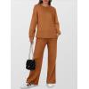 image:imageANRABESS Womens 2 Piece Lounge Sets Casual Travel Outfits Wide Leg Tracksuit Sweatsuits Matching Set 2026 Fall ClothesCaramel