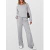 image:imageANRABESS Womens 2 Piece Lounge Sets Casual Travel Outfits Wide Leg Tracksuit Sweatsuits Matching Set 2026 Fall ClothesGrey