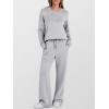 image:imageANRABESS Womens 2 Piece Lounge Sets Casual Travel Outfits Wide Leg Tracksuit Sweatsuits Matching Set 2026 Fall ClothesGrey