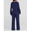 image:imageANRABESS Womens 2 Piece Lounge Sets Casual Travel Outfits Wide Leg Tracksuit Sweatsuits Matching Set 2026 Fall ClothesNavy Blue