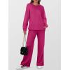 image:imageANRABESS Womens 2 Piece Lounge Sets Casual Travel Outfits Wide Leg Tracksuit Sweatsuits Matching Set 2026 Fall ClothesRose Red