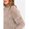 image:imageANRABESS Womens 2 Piece Outfits Crochet Sheer Knit Sweater Top Wide Leg Pants Lounge Set Sweatsuit 2026 Spring Travel ClothesLight Brown