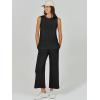 image:imageANRABESS Womens 2 Piece Outfits Summer Beach Vacation Clothes Spring Travel Airport Casual Wide Leg Pants Lounge SetsBlack