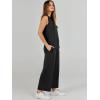 image:imageANRABESS Womens 2 Piece Outfits Summer Beach Vacation Clothes Spring Travel Airport Casual Wide Leg Pants Lounge SetsBlack