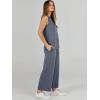 image:imageANRABESS Womens 2 Piece Outfits Summer Beach Vacation Clothes Spring Travel Airport Casual Wide Leg Pants Lounge SetsGrey Blue