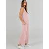 image:imageANRABESS Womens 2 Piece Outfits Summer Beach Vacation Clothes Spring Travel Airport Casual Wide Leg Pants Lounge SetsLight Pink