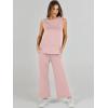 image:imageANRABESS Womens 2 Piece Outfits Summer Beach Vacation Clothes Spring Travel Airport Casual Wide Leg Pants Lounge SetsLight Pink