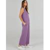 image:imageANRABESS Womens 2 Piece Outfits Summer Beach Vacation Clothes Spring Travel Airport Casual Wide Leg Pants Lounge SetsPurple