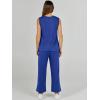 image:imageANRABESS Womens 2 Piece Outfits Summer Beach Vacation Clothes Spring Travel Airport Casual Wide Leg Pants Lounge SetsRoyal Blue