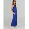 image:imageANRABESS Womens 2 Piece Outfits Summer Beach Vacation Clothes Spring Travel Airport Casual Wide Leg Pants Lounge SetsRoyal Blue