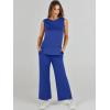 image:imageANRABESS Womens 2 Piece Outfits Summer Beach Vacation Clothes Spring Travel Airport Casual Wide Leg Pants Lounge SetsRoyal Blue