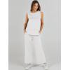 image:imageANRABESS Womens 2 Piece Outfits Summer Beach Vacation Clothes Spring Travel Airport Casual Wide Leg Pants Lounge SetsWhite