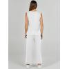 image:imageANRABESS Womens 2 Piece Outfits Summer Beach Vacation Clothes Spring Travel Airport Casual Wide Leg Pants Lounge SetsWhite