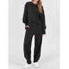 image:imageANRABESS Womens 2 Piece Outfits Sweatsuits Oversized Sweatshirts Barrel Pants Matching Lounge Sets 2025 Fall Travel ClothesBlack