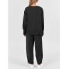 image:imageANRABESS Womens 2 Piece Outfits Sweatsuits Oversized Sweatshirts Barrel Pants Matching Lounge Sets 2025 Fall Travel ClothesBlack
