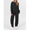 image:imageANRABESS Womens 2 Piece Outfits Sweatsuits Oversized Sweatshirts Barrel Pants Matching Lounge Sets 2025 Fall Travel ClothesBlack