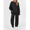 image:imageANRABESS Womens 2 Piece Outfits Sweatsuits Oversized Sweatshirts Barrel Pants Matching Lounge Sets 2025 Fall Travel ClothesBlack