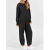 image:imageANRABESS Womens 2 Piece Outfits Sweatsuits Oversized Sweatshirts Barrel Pants Matching Lounge Sets 2025 Fall Travel ClothesBlack