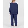 image:imageANRABESS Womens 2 Piece Outfits Sweatsuits Oversized Sweatshirts Barrel Pants Matching Lounge Sets 2025 Fall Travel ClothesNavy Blue