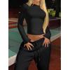 image:imageANRABESS Womens 2 Piece Sweatsuits Long Sleeve Tight Shirt Tops Joggers Fleece Sweatpants Sets 2025 Fall Sweat Lounge OutfitsBlack