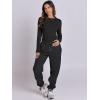 image:imageANRABESS Womens 2 Piece Sweatsuits Long Sleeve Tight Shirt Tops Joggers Fleece Sweatpants Sets 2025 Fall Sweat Lounge OutfitsBlack
