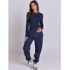 image:imageANRABESS Womens 2 Piece Sweatsuits Long Sleeve Tight Shirt Tops Joggers Fleece Sweatpants Sets 2025 Fall Sweat Lounge OutfitsNavy Blue