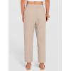 image:imageANRABESS Womens Capri Pants 2026 Summer Casual Elastic High Waisted Lounge Cropped Tapered Ankle Beach Trousers Work OutfitsBeige