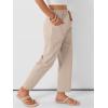 image:imageANRABESS Womens Capri Pants 2026 Summer Casual Elastic High Waisted Lounge Cropped Tapered Ankle Beach Trousers Work OutfitsBeige