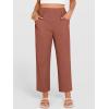 image:imageANRABESS Womens Capri Pants 2026 Summer Casual Elastic High Waisted Lounge Cropped Tapered Ankle Beach Trousers Work OutfitsBirck Red