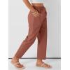 image:imageANRABESS Womens Capri Pants 2026 Summer Casual Elastic High Waisted Lounge Cropped Tapered Ankle Beach Trousers Work OutfitsBirck Red
