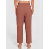 image:imageANRABESS Womens Capri Pants 2026 Summer Casual Elastic High Waisted Lounge Cropped Tapered Ankle Beach Trousers Work OutfitsBirck Red