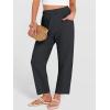 image:imageANRABESS Womens Capri Pants 2026 Summer Casual Elastic High Waisted Lounge Cropped Tapered Ankle Beach Trousers Work OutfitsBlack