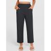 image:imageANRABESS Womens Capri Pants 2026 Summer Casual Elastic High Waisted Lounge Cropped Tapered Ankle Beach Trousers Work OutfitsBlack
