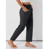 image:imageANRABESS Womens Capri Pants 2026 Summer Casual Elastic High Waisted Lounge Cropped Tapered Ankle Beach Trousers Work OutfitsBlack