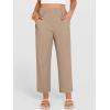 image:imageANRABESS Womens Capri Pants 2026 Summer Casual Elastic High Waisted Lounge Cropped Tapered Ankle Beach Trousers Work OutfitsKhaki