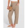 image:imageANRABESS Womens Capri Pants 2026 Summer Casual Elastic High Waisted Lounge Cropped Tapered Ankle Beach Trousers Work OutfitsKhaki
